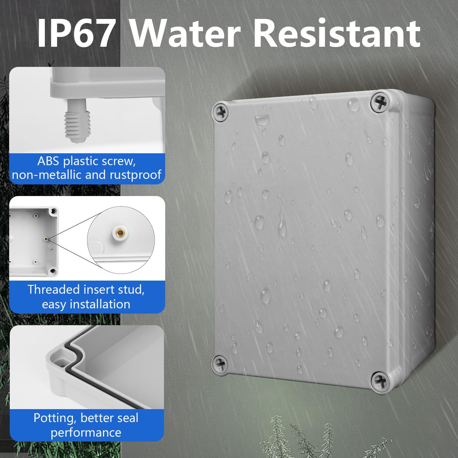 Junction Box IP67 Waterproof 15″ x 11″ x 5.1″ (1pc), off white