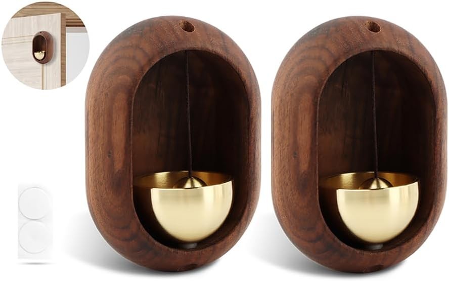 Oval Magnetic Hanging Door Bell, Loud Sound Wooden Zen Grip Doorbell Chime,…