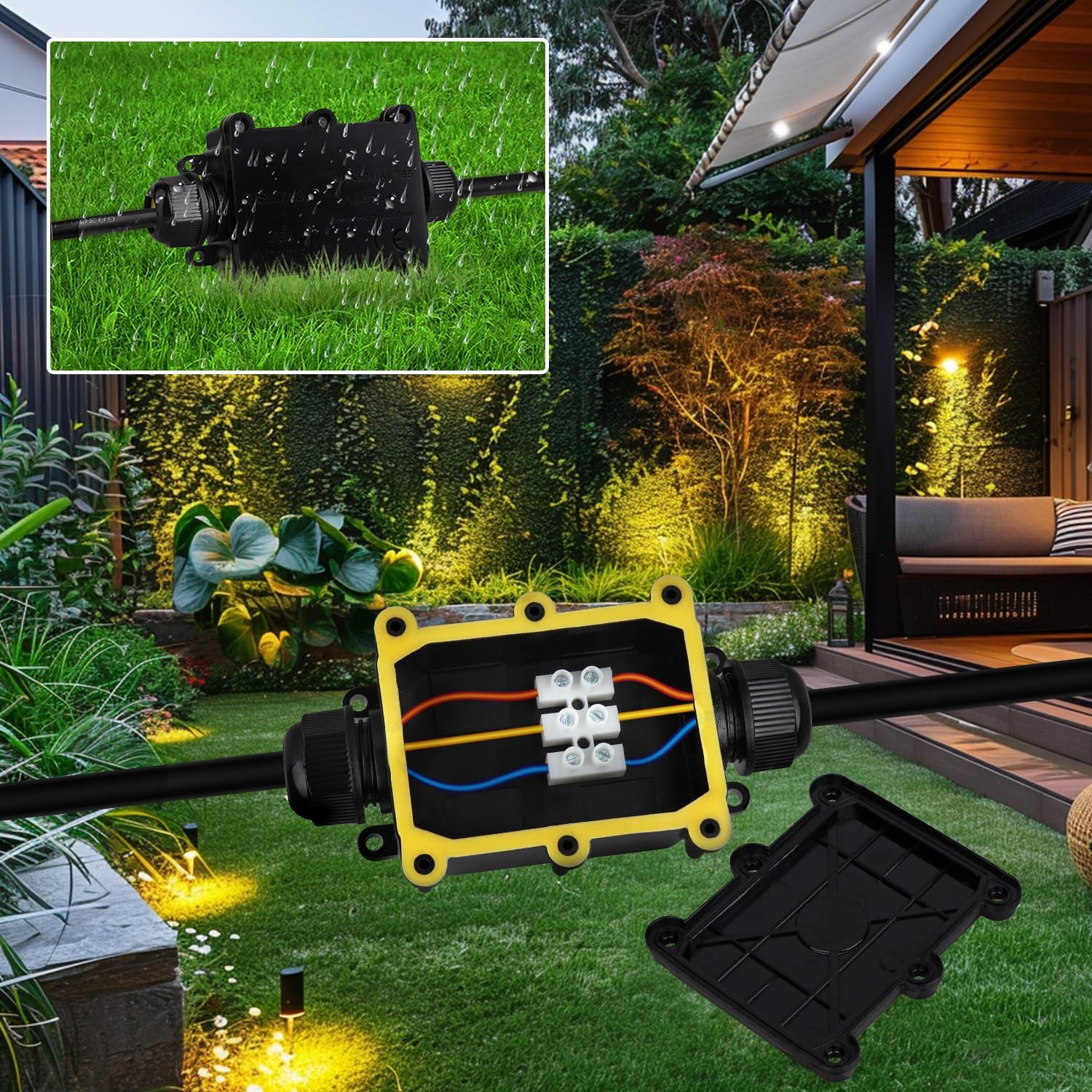 Helunsi 2 Pieces Internal Size: L 2.83 x W 1.89 x H 1.26inch, Black-2pcs