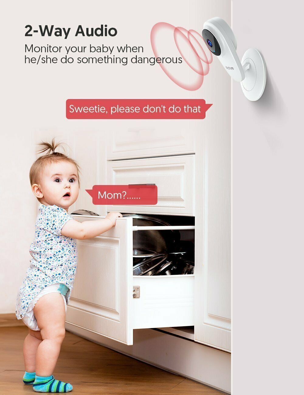 1080P FHD Baby Monitor, *NEW IN BOX* Wireless Indoor Home Security Camera PC420V