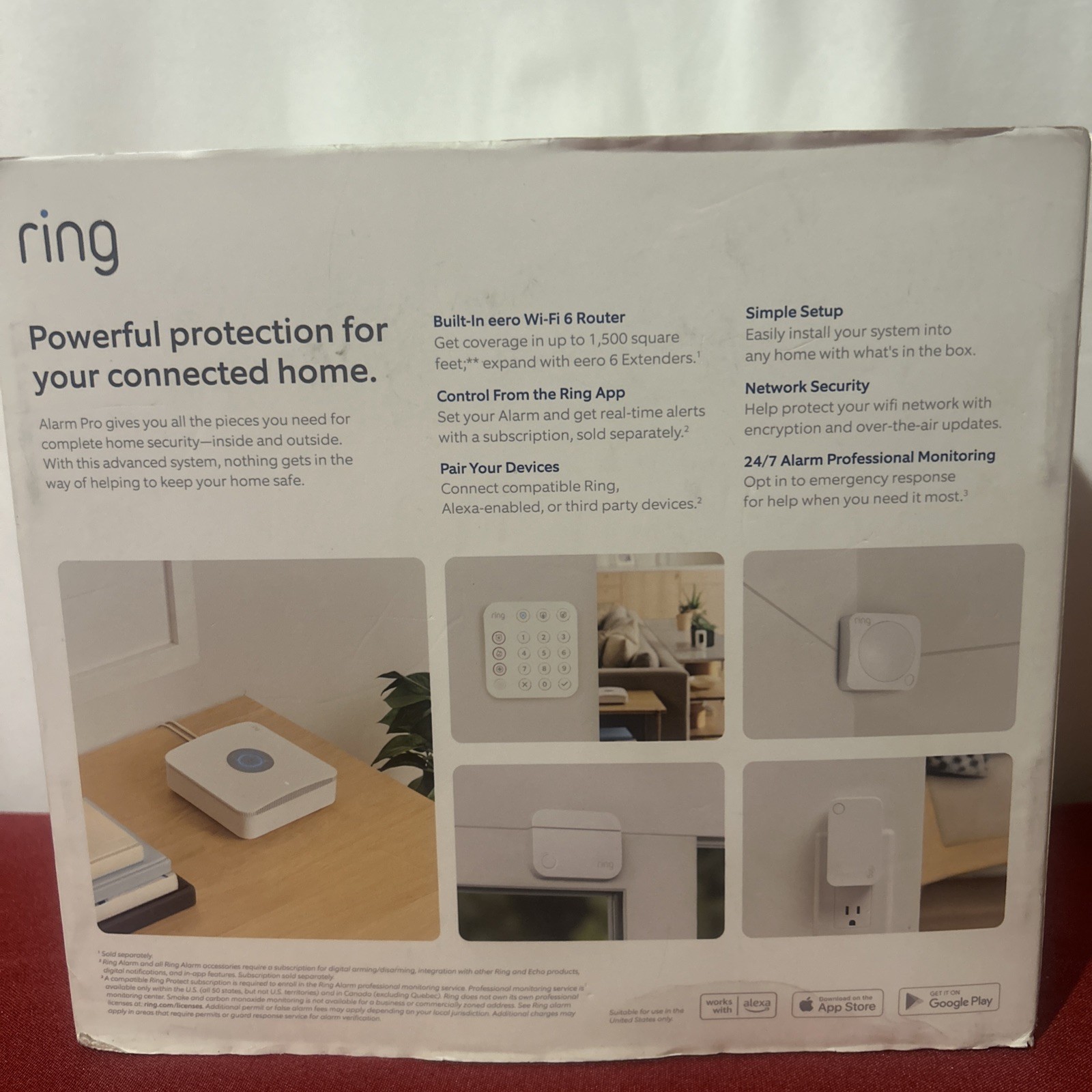 Ring Alarm Pro Built In Eero Wi-fi 6 Router 8 Piece System For Home And Digital