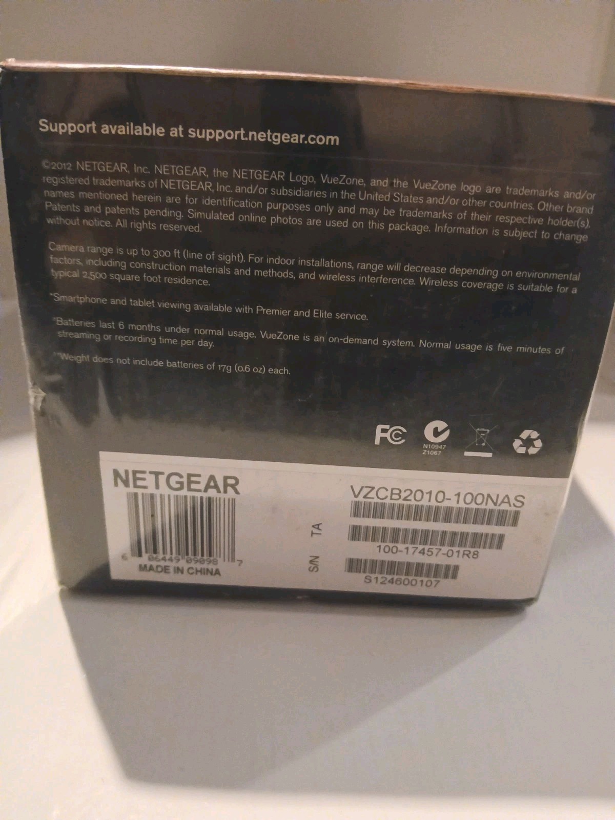 NETGEAR VueZone Add-on Camera Wire-Free Video Monitoring VZCB2010-100NAS