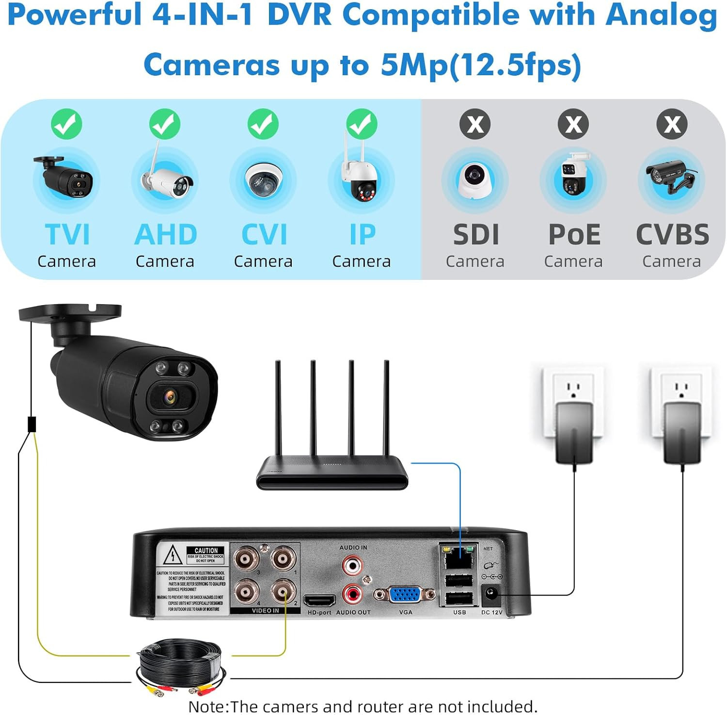 KERUI H.265+ 1080P Home Security Camera System Outdoor 8CH DVR with 500G HDD