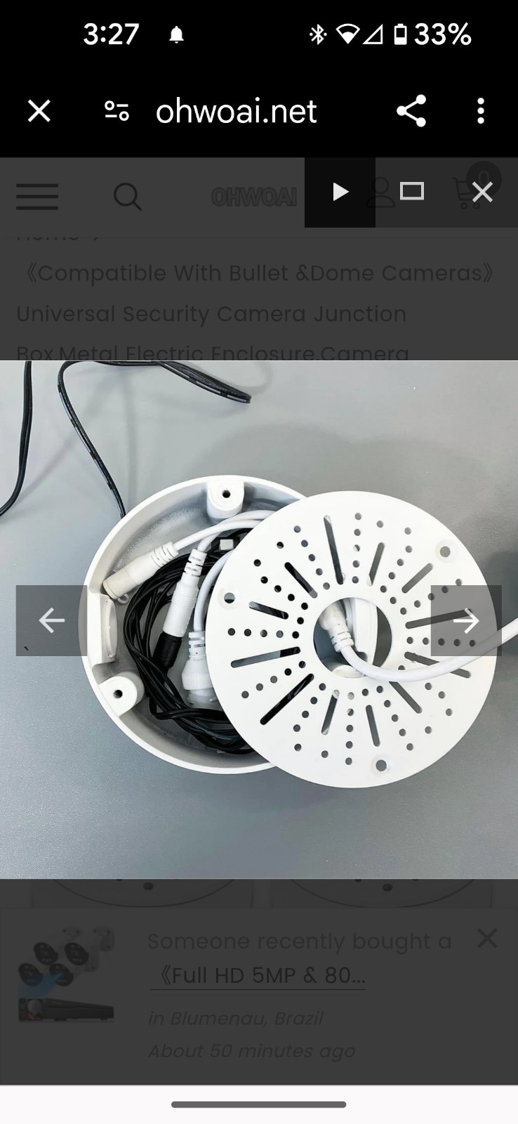 OHWOAI Camera mounting Junction box for OHWOAI Security Cameras Metal 3 Piece