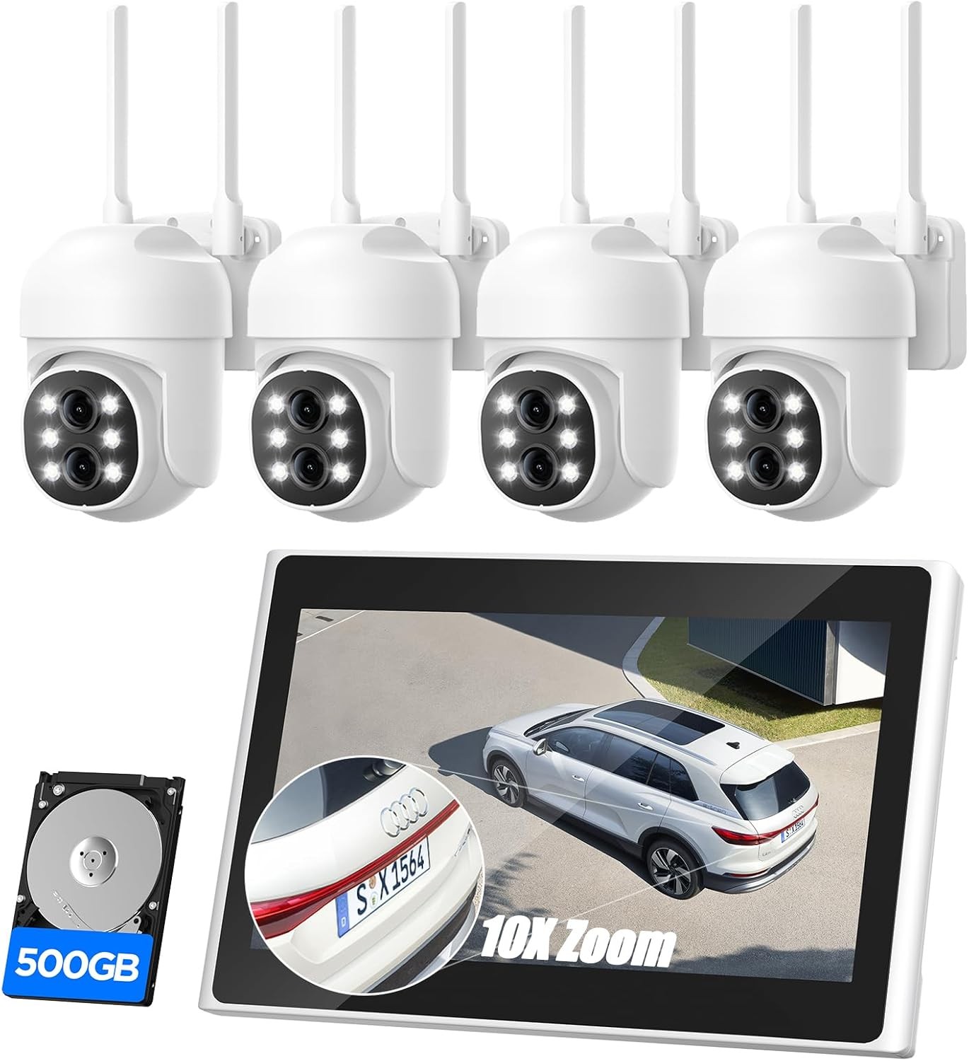 Wireless Home Security Camera System WiFi Outdoor 4MP IP Cameras Two-way audio