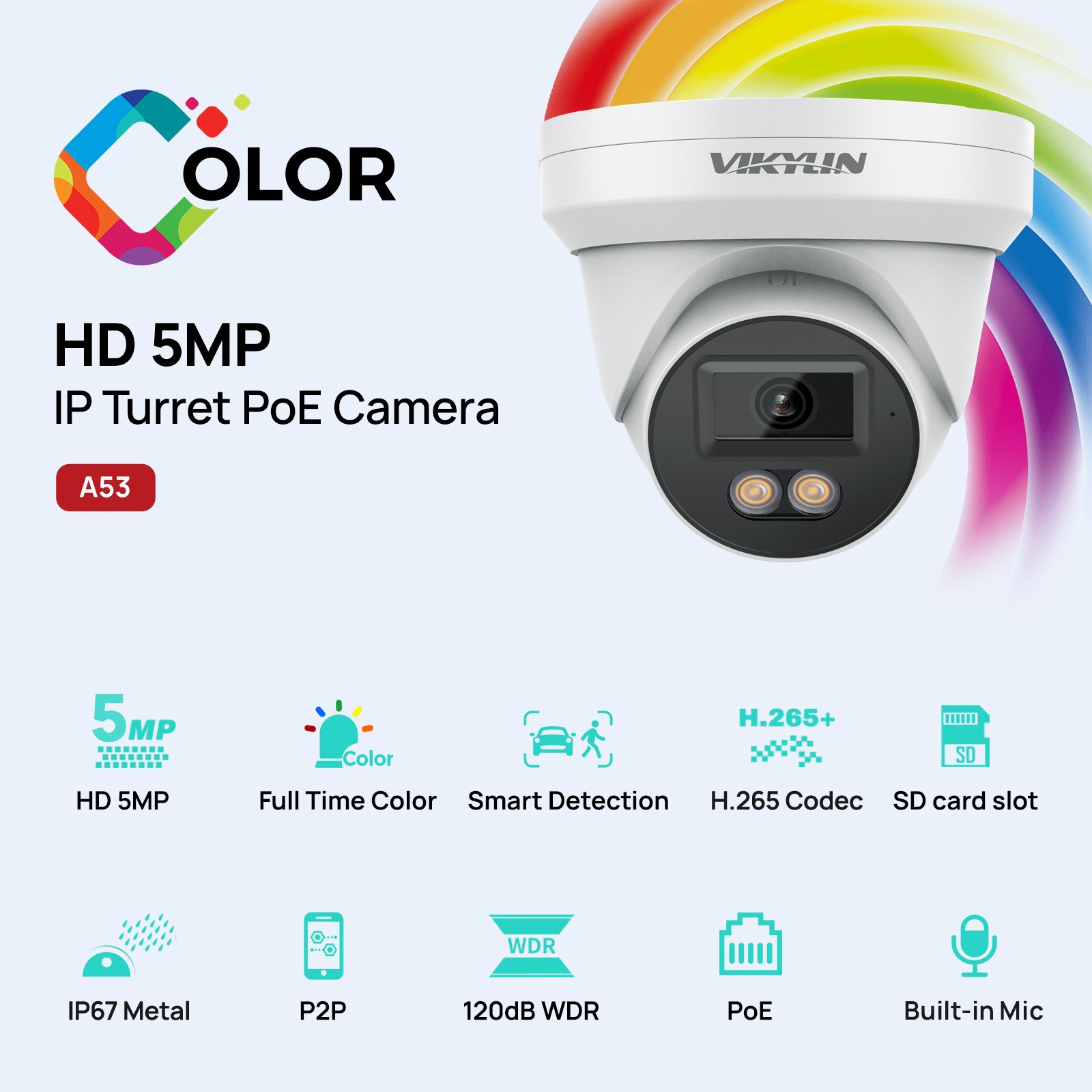 Vikylin SmartFind 16ch CCTV System 5MP IP Camera Full Color 4K 16 POE NVR Lot