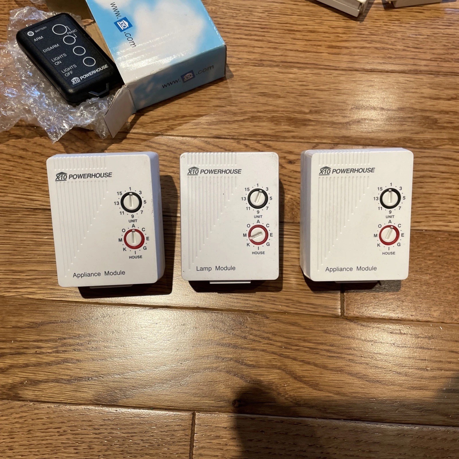 x10 security system Lot. Untested. Identical to Radio Shack Security System.