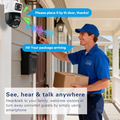 PTZ Outdoor Indoor Camera – 3 Lenses – 32GB – 8X Hybrid – Black