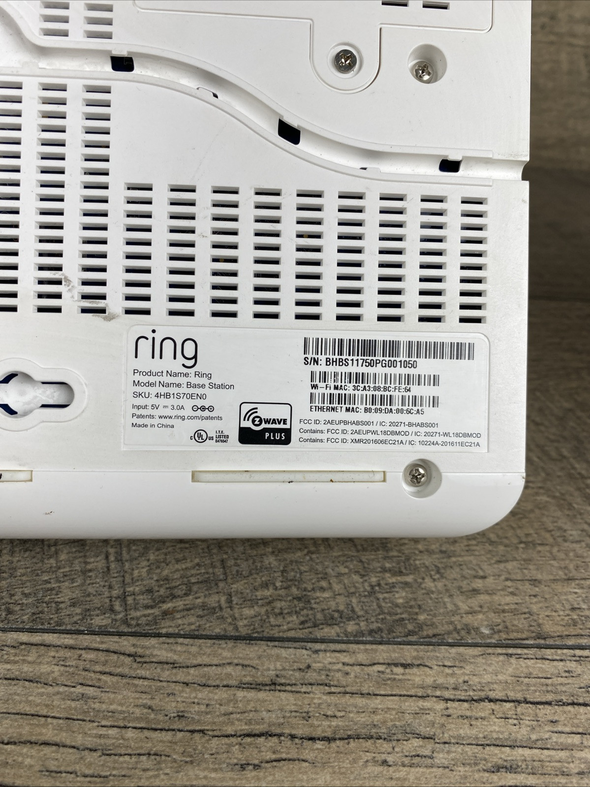 Ring Z Wave Plus Alarm Base Station US No Power Cord⚠️needs to Be Transfer⚠️
