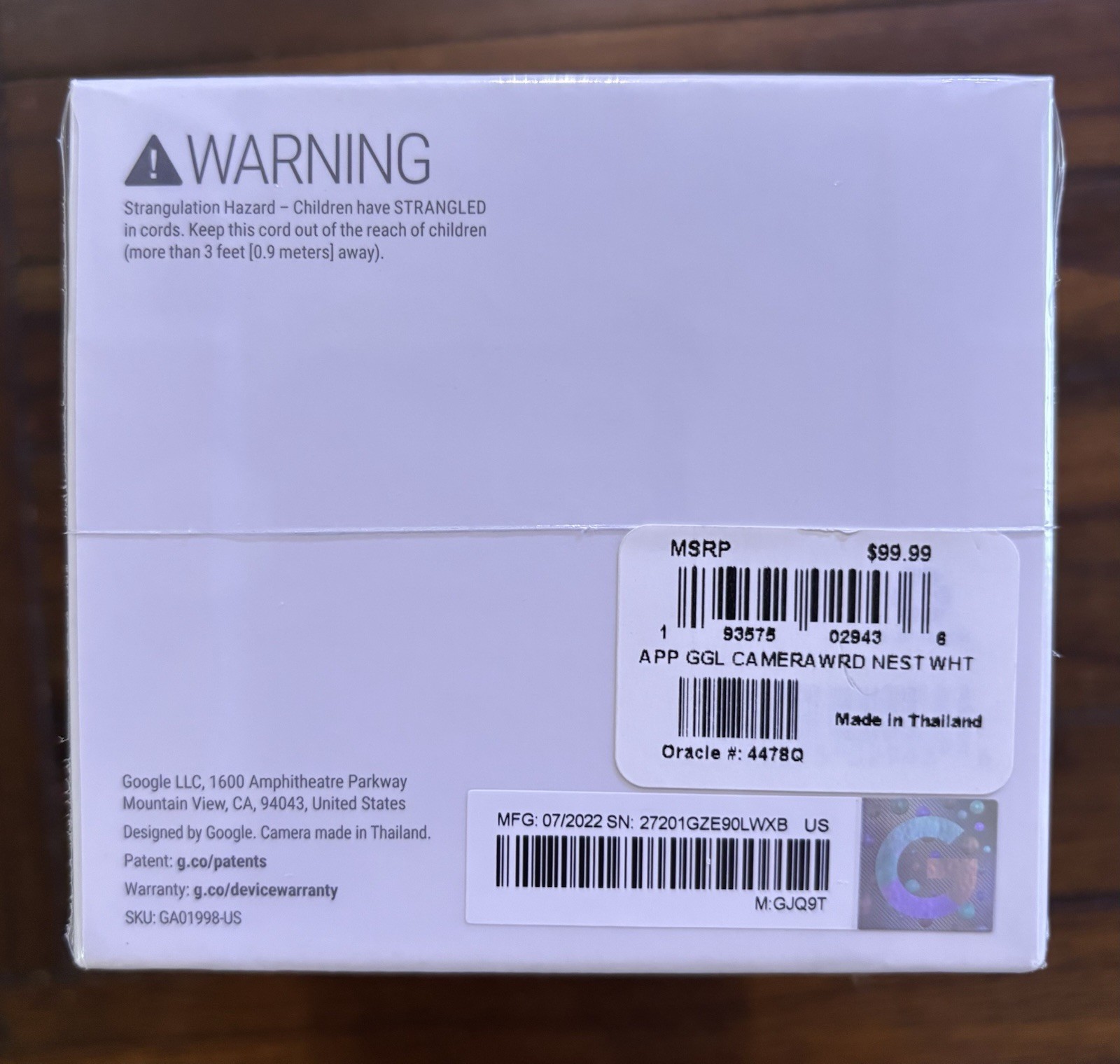 Google Nest Cam, Brand New In Shrink Wrapped Box, Indoor, (2nd Gen)