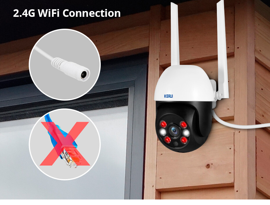 KERUI 5MP 8MP 4K PTZ WiFi IP Wireless Camera Tuya Smart Outdoor Home Security