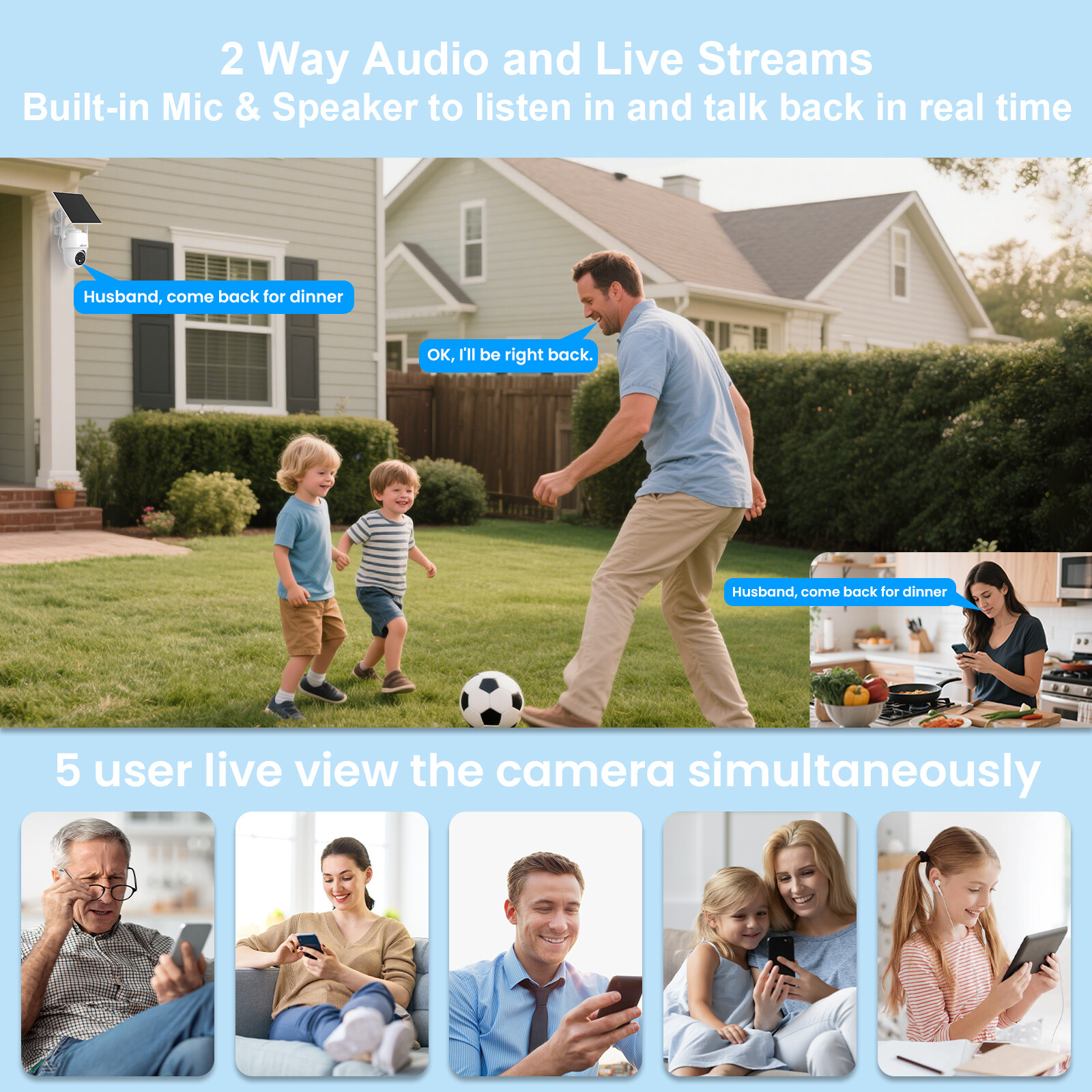 ANRAN Outdoor Wireless 4G LTE Cellular Security Camera Solar Powered Smart Home