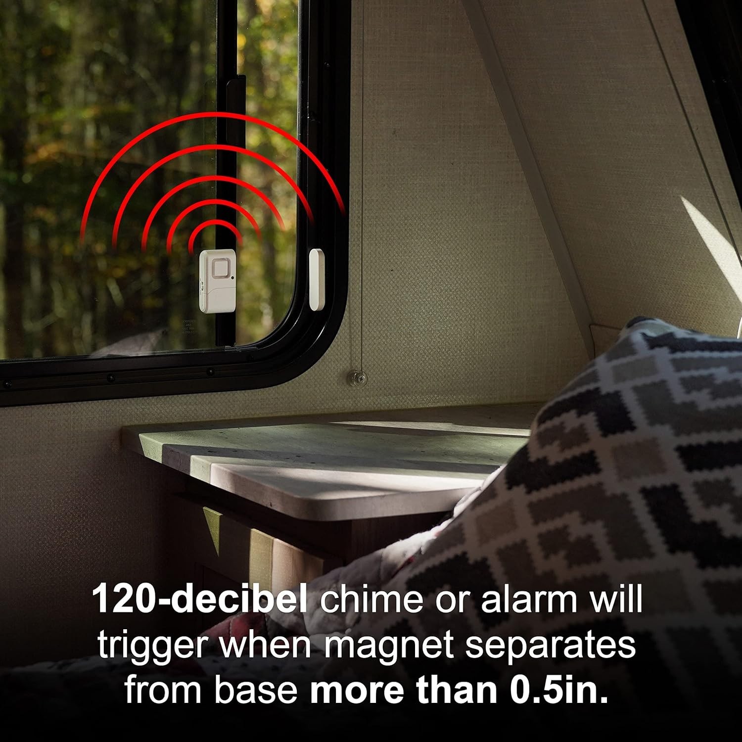 120dB Wireless Window & Door Alarm – Battery Powered Home Security Solution