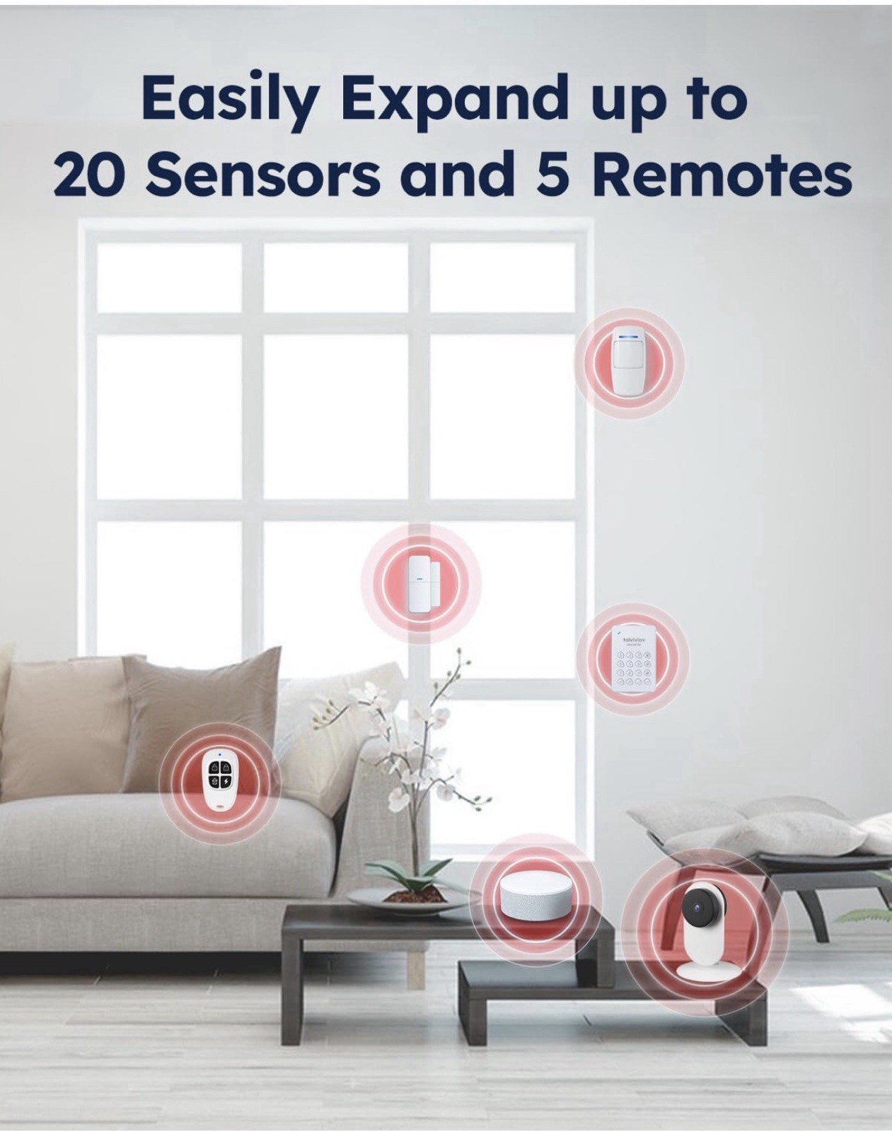 Tolviviov WiFi Door Alarm System, Wireless DIY Smart Home Security System