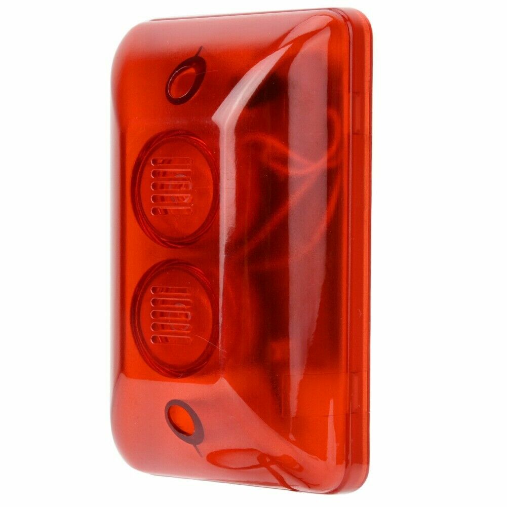12V LED Wired Flashing Light Alarm Strobe Siren Security System Automatic Voice