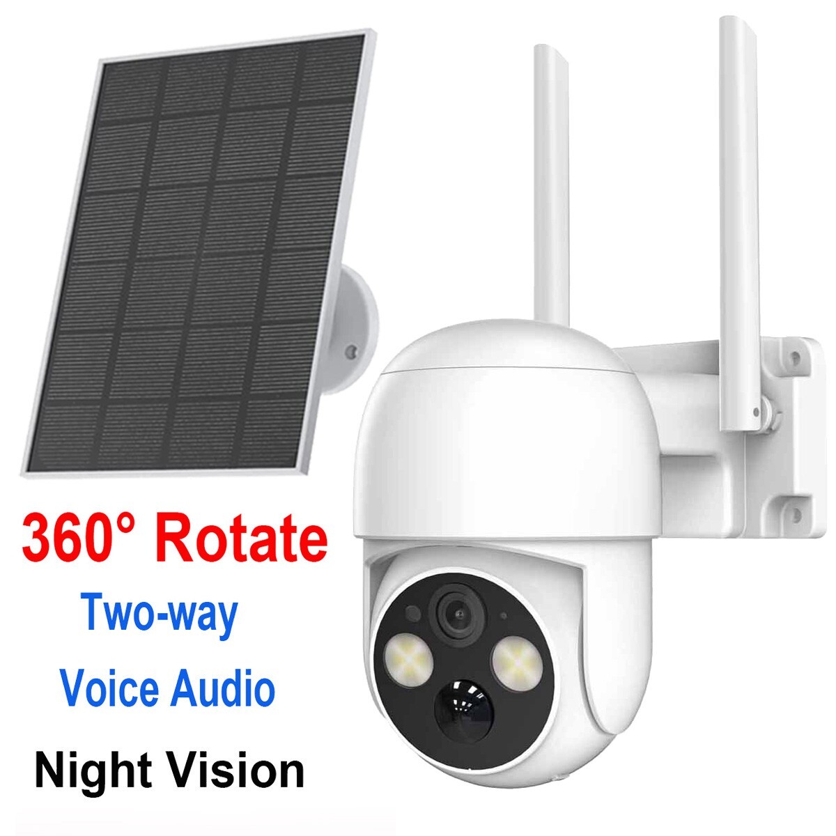 1080P PTZ Solar Security Camera Outdoor 360° Wireless WiFi Solar Camera CCTV