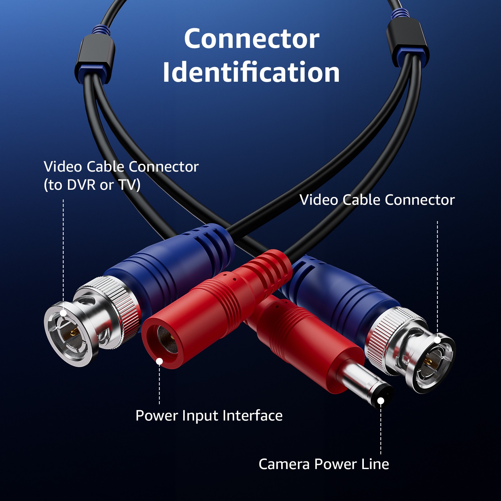 ANNKE 4x 30M 100ft BNC Video Power Cable Cord Extend Connector for Camera System