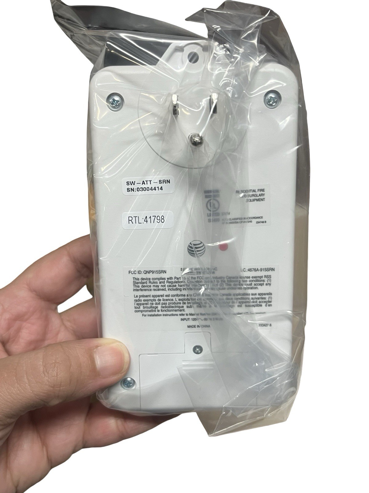 AT&T SW-ATT-SRN 41798 Wall Plug In Siren Wireless Security System New Open Box
