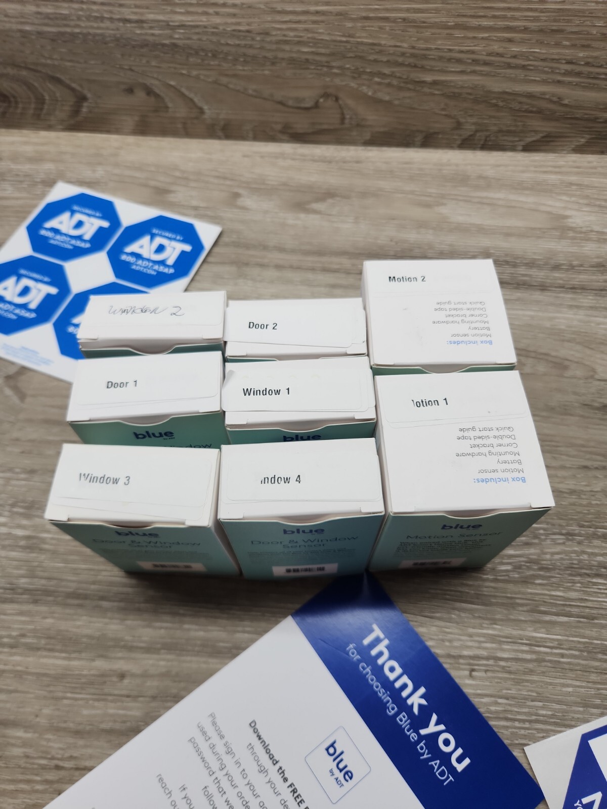 12 Pcs. Blue By ADT Smart Home Full Security System With Outdoor Camera-OPEN BOX