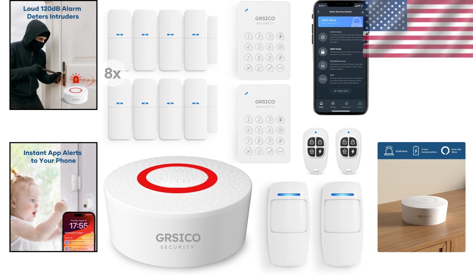 15-Piece Wireless Home Alarm System – Smart WiFi Security Kit with App Control