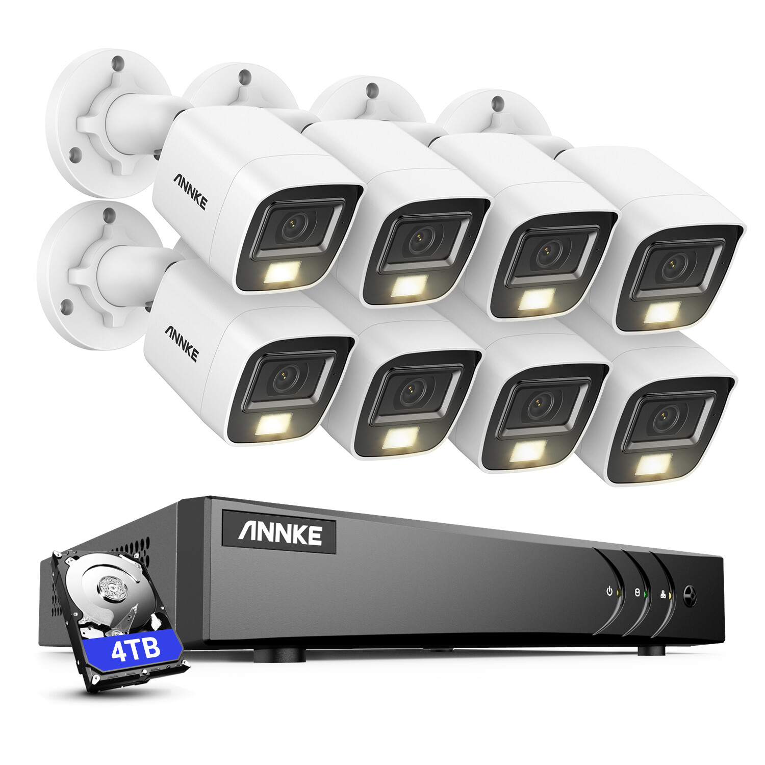 ANNKE 3K Lite 8CH DVR 5MP Color Night System Camera System CCTV Audio Recording