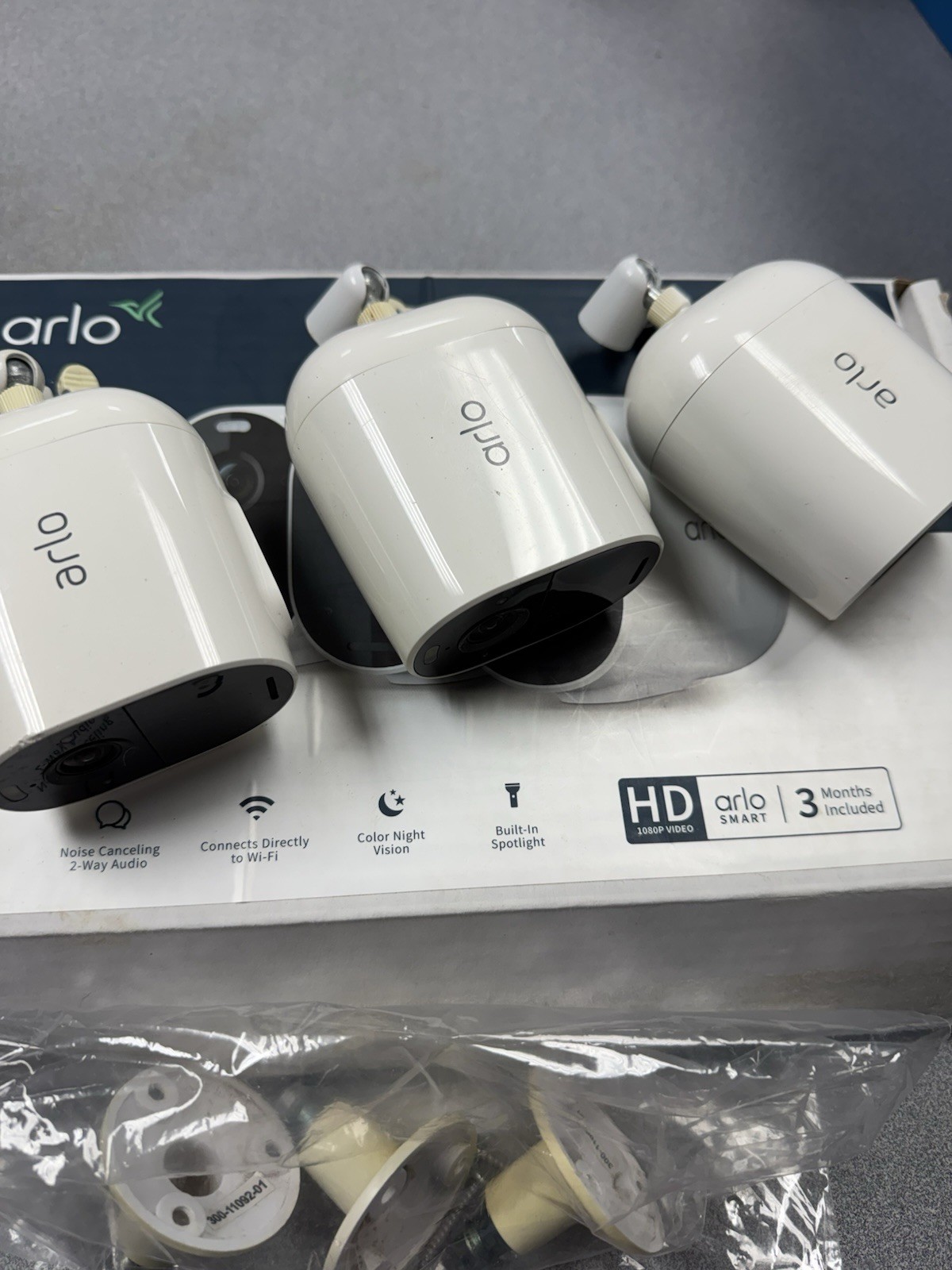 Arlo Pro 4 VMC4350P Spotlight Camera 3-Pack – White