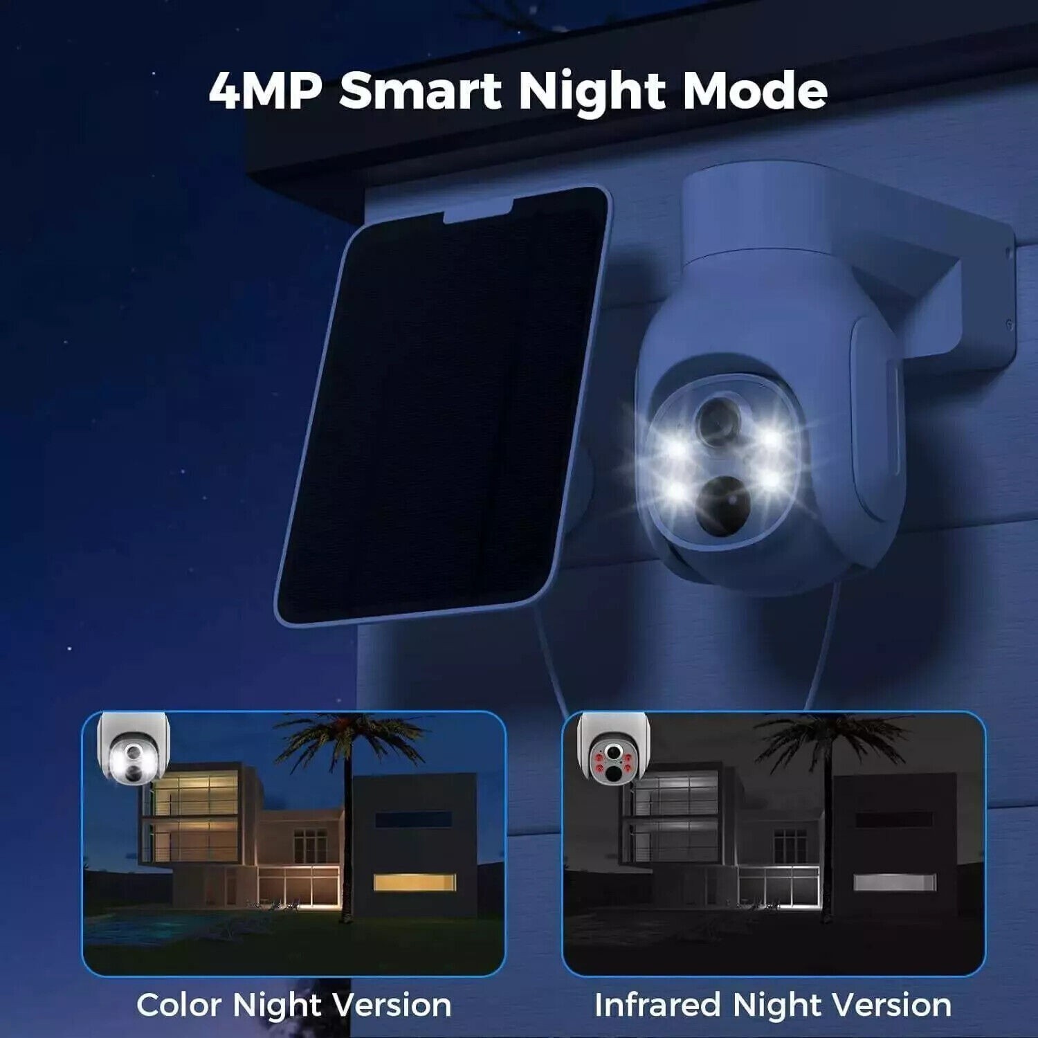 4MP Wireless Solar Security Camera System CCTV 10CH 500GB Outdoor 360° PTZ View