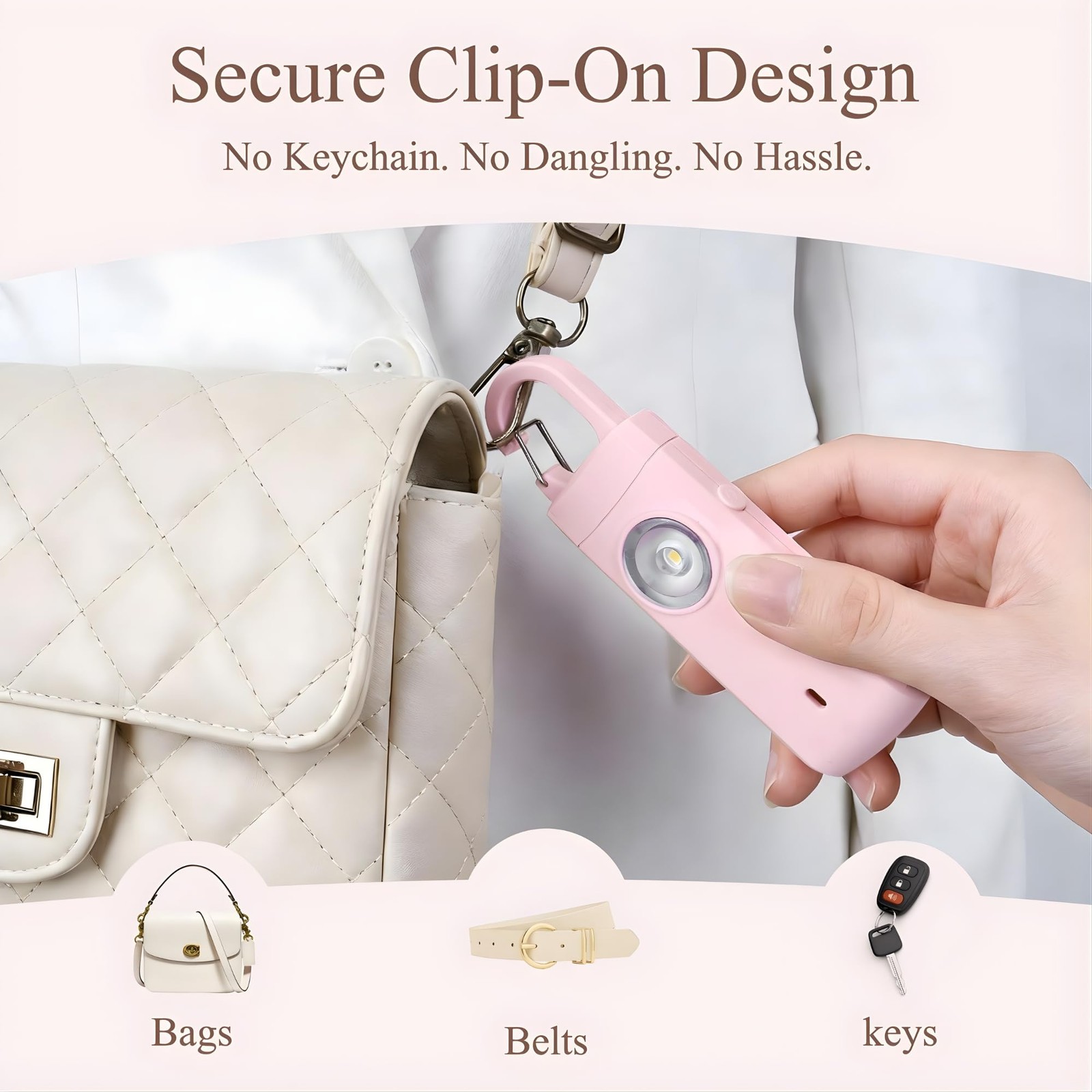Personal Alarms for Women, Panic Button Self Defense Keychain with Clip-On De…