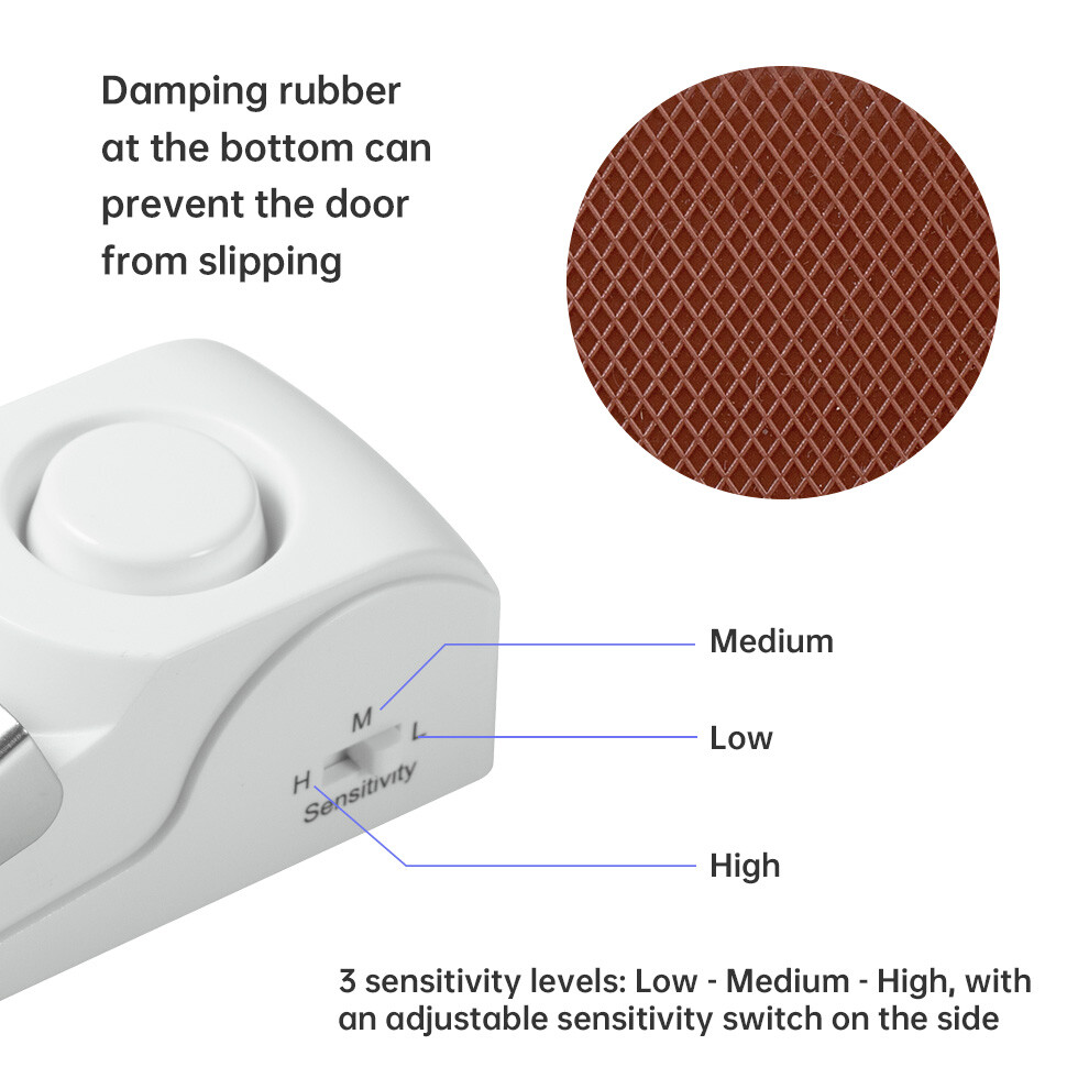 4 PACK Security Door Stop Alarm 120DB Hotel Home Portable Security Safety Tools