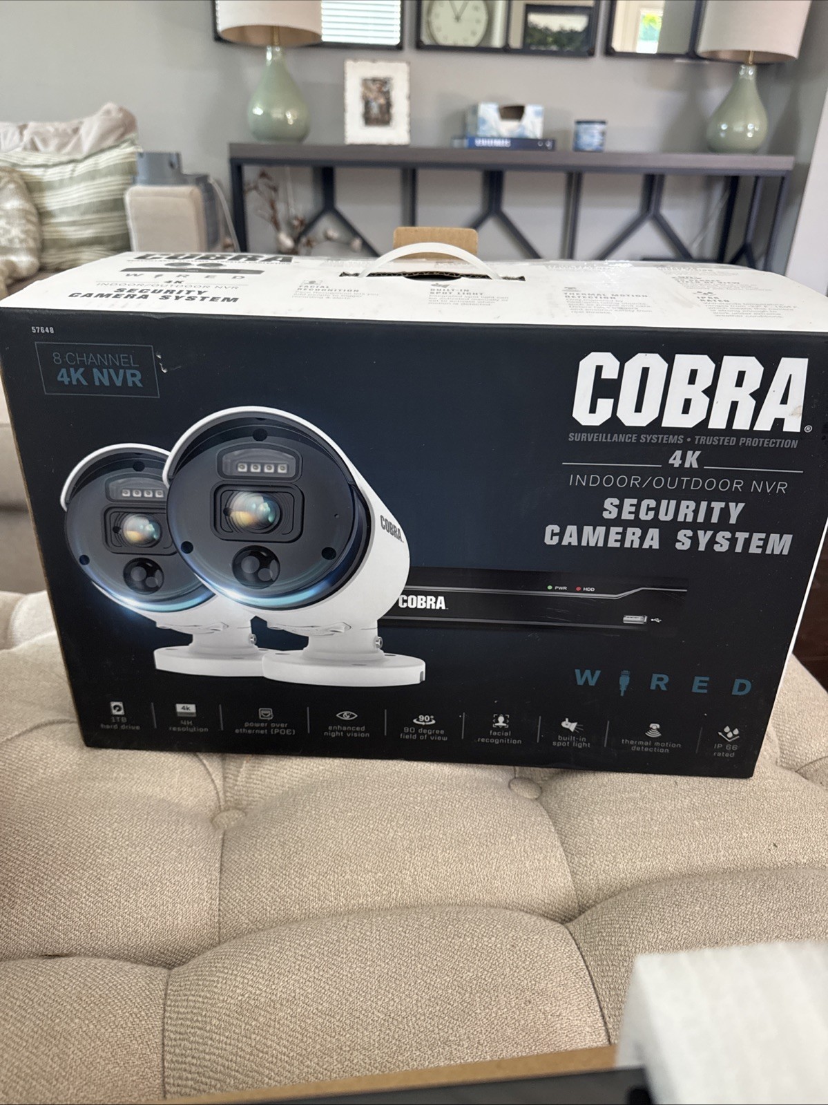 Cobra 4k 2 Camera Security System New Sealed Surveillance Night Vision