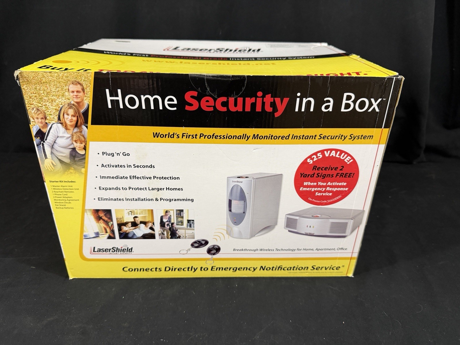 LaserShield Home Security in a Box Plug-N-Go System Alarm Kit – USED