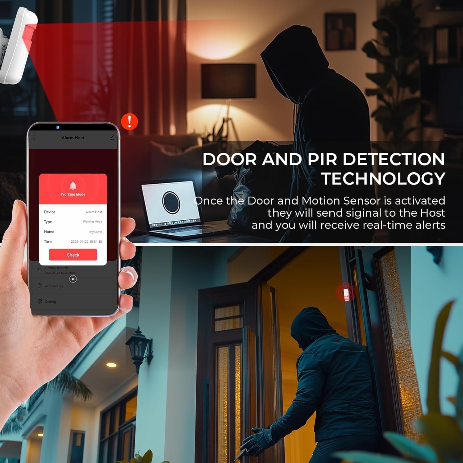 Alarmas Para Casa Inalambricas Puertas Ventanas Con Remoto Sensor De Movimiento