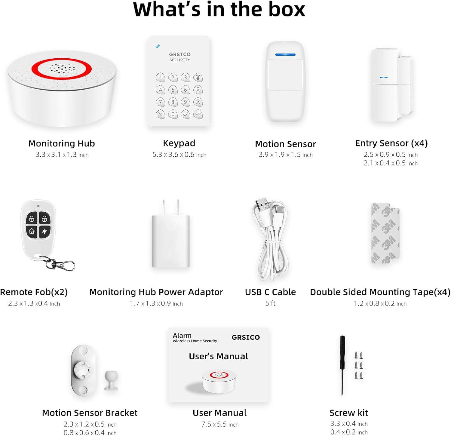 Wireless Home Alarm System 9-Piece Kit, Wifi Alarm for Home Security with Phone