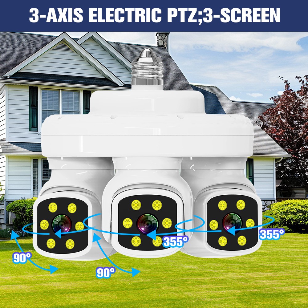 6MP 3Lens WIFI Security Cameras 1080P Night Vision Supermarket Warehouse Factory