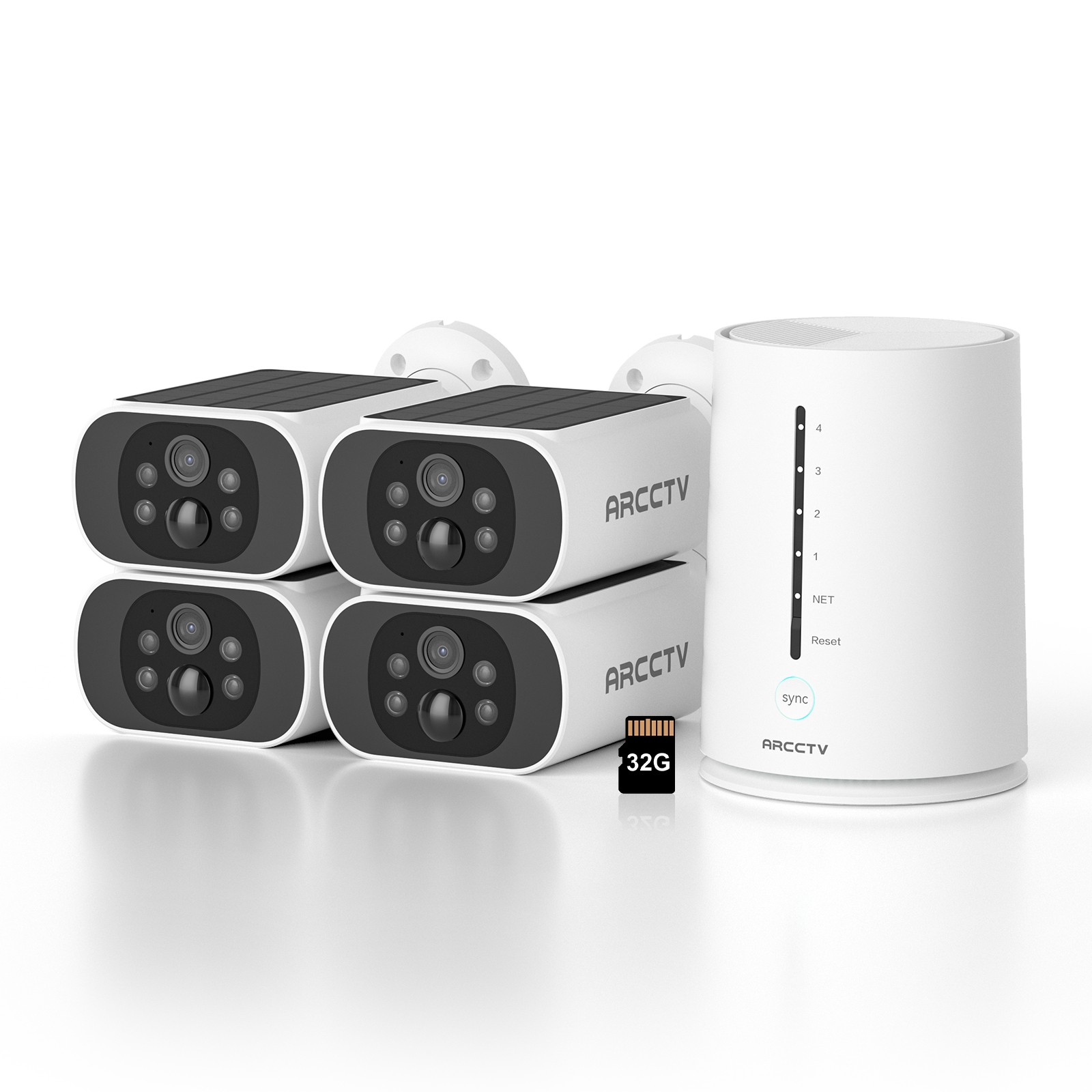ARCCTV Wireless Solar Security Camera System Outdoor WiFi Home 2 Way Audio IP65