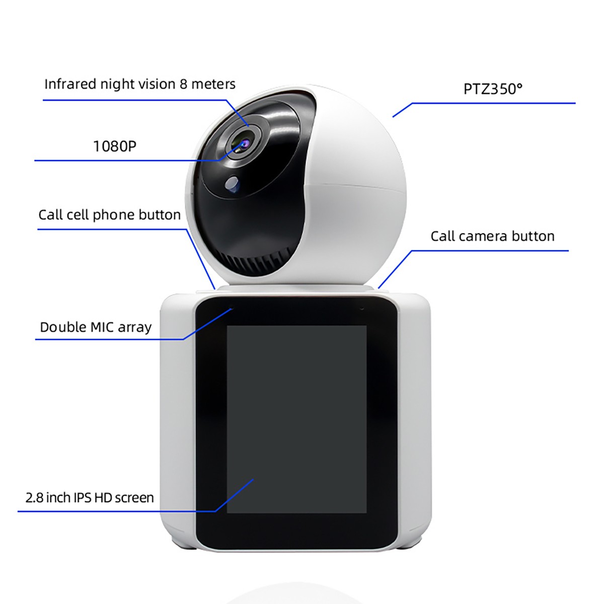 1080P Camera Wireless Wifi Home Security DVR Night Vision Two-Way video Baby Cam