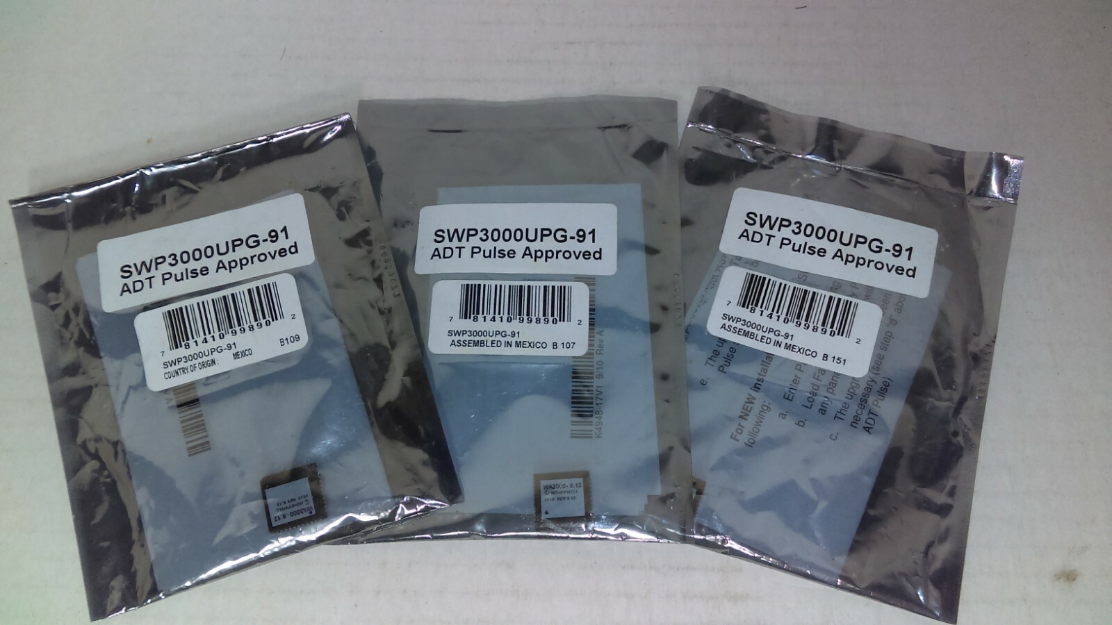 Lot of 3 (Three) ADT/Honeywell Software Upgrade Kit SWP3000UPG-91