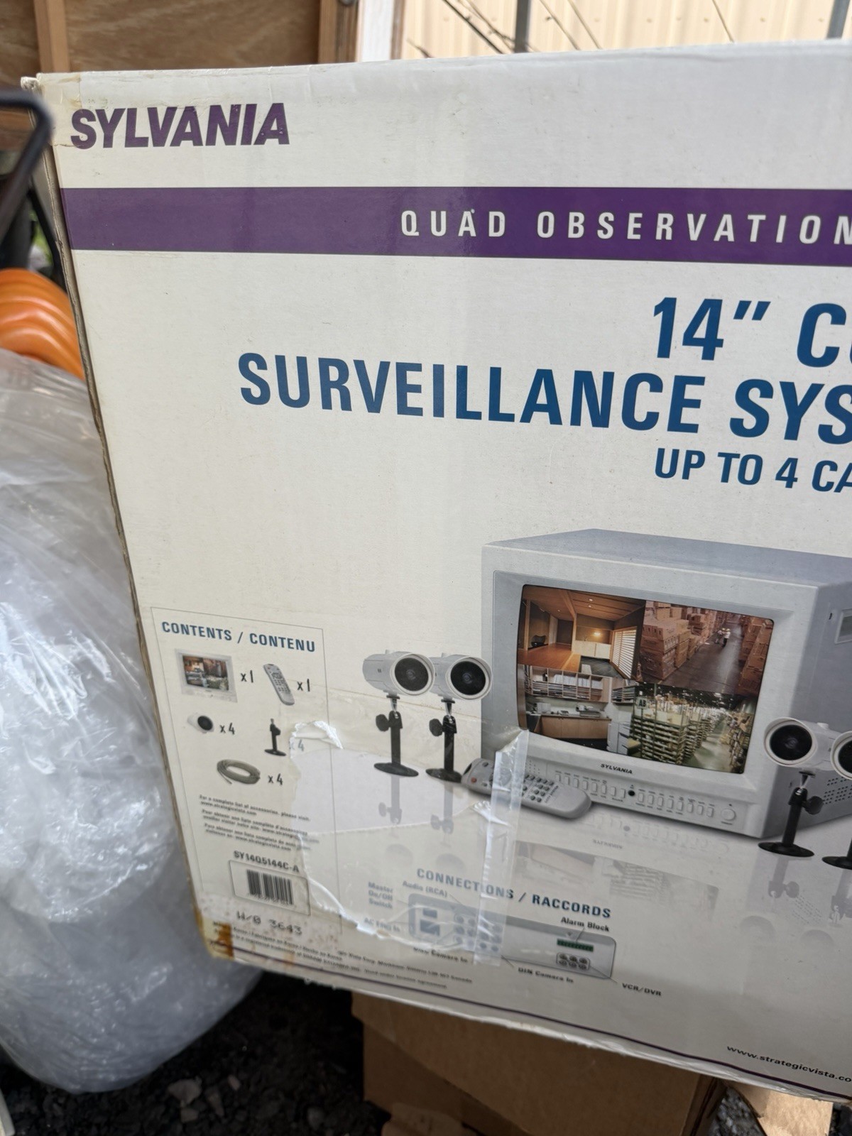Sylvania 14” Color Surveillance System Up To 4 Cameras Quad Observation System