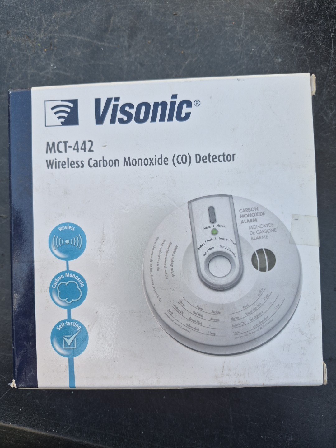 Visonic MCT-442 N SMA (2.4GHz) WH Wireless Carbon Monoxide Detector New