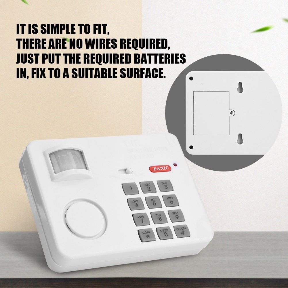 Wireless PIR Motion Sensor Alarm Password Home Security Keypad Remote