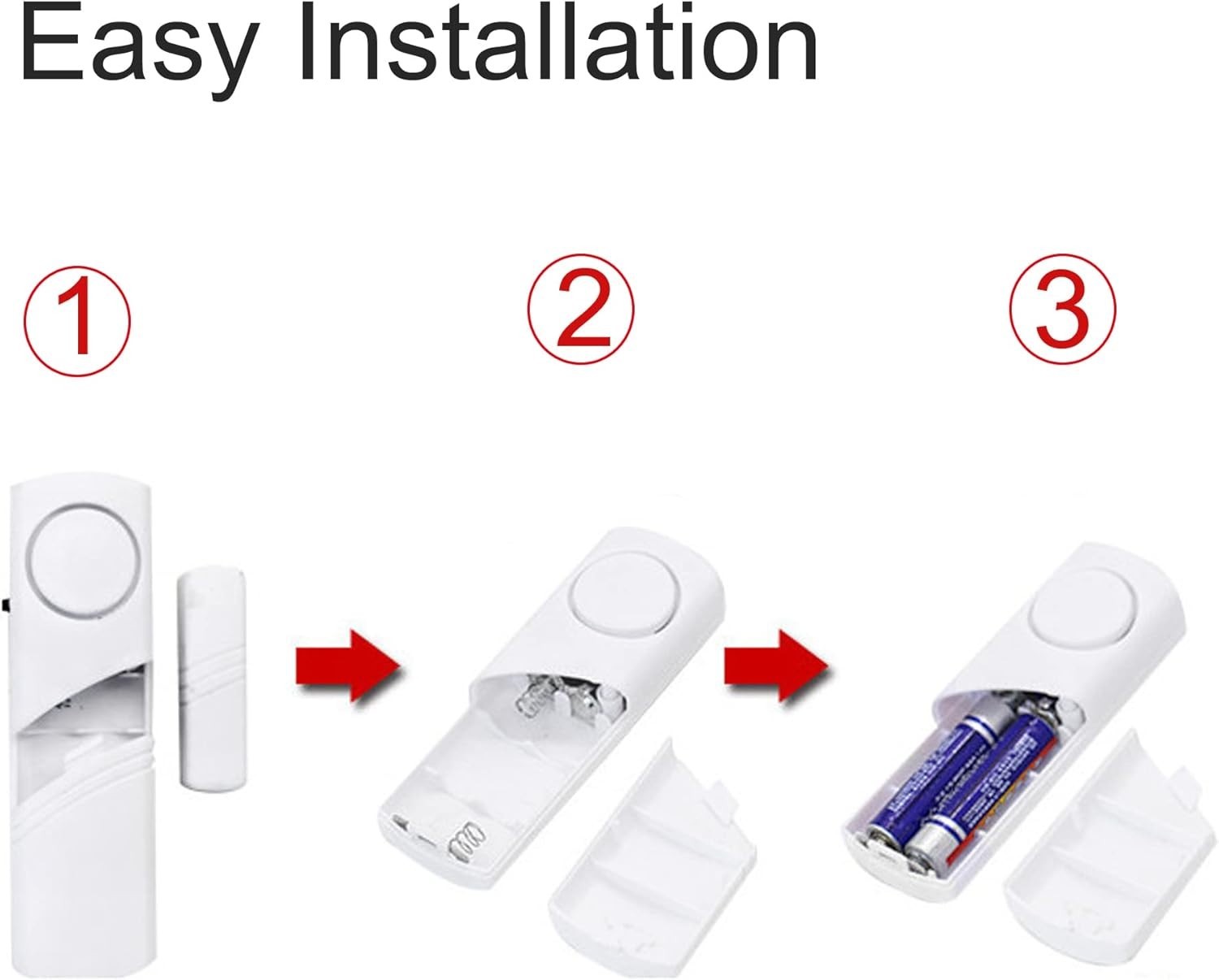 90 Db Home Security Alarm Set – Wireless Door and Window Sensors 2 Pack