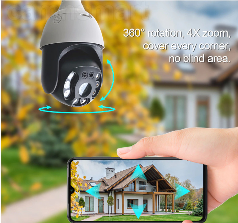 3MP Bulb IP Camera Wifi PTZ Waterproof Digital Zoom For Indoor Or Outdoor Use