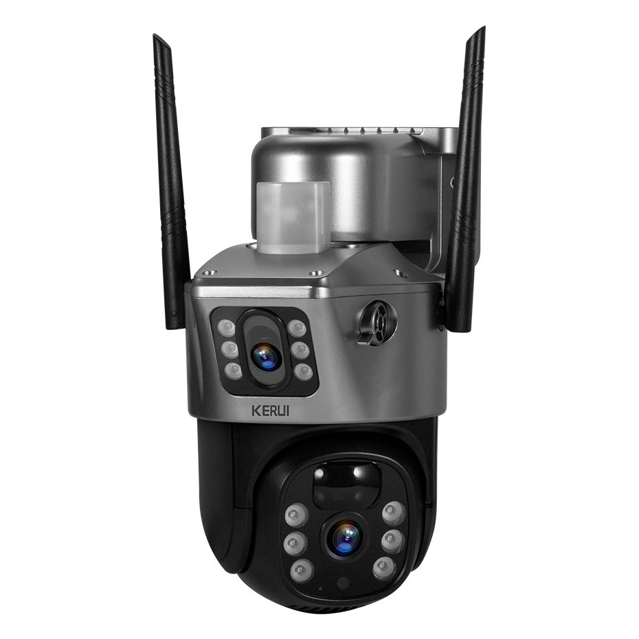 4MP Dual Lens Wireless Solar Security Camera 2 Pack Outdoor Surveillance 64GB SD