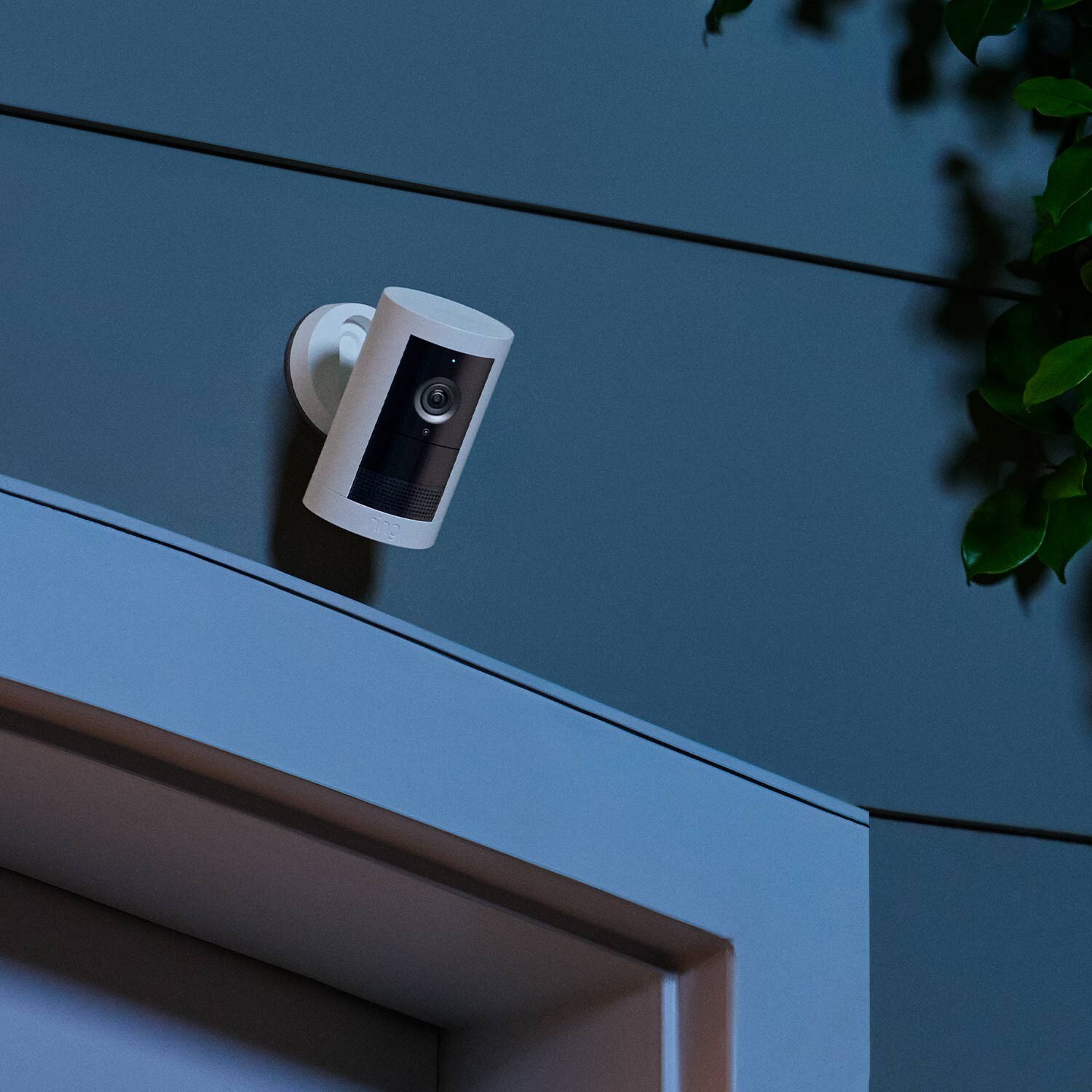 Ring Battery Doorbell Satin Nickel Smart Wi-Fi Video with Outdoor Cam Plus White