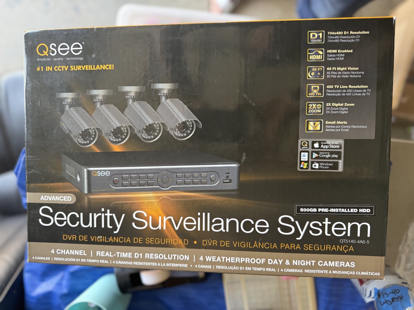 Q-SEE Security Surveillance Security System with DVR. QT5140-4A6-5