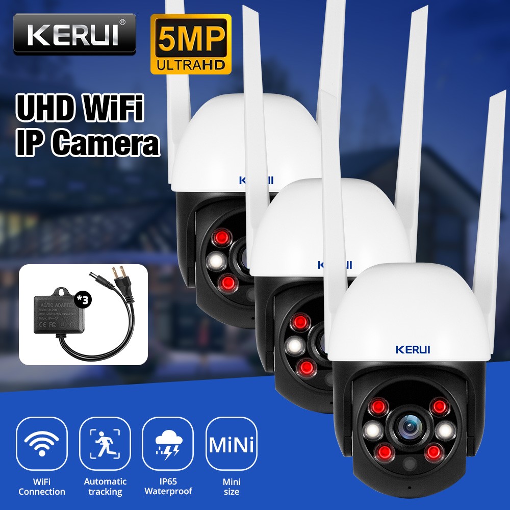 3Set 5MP Ultra HD WiFi Camera 6 LED Fill Light Indoor Outdoor Home Security