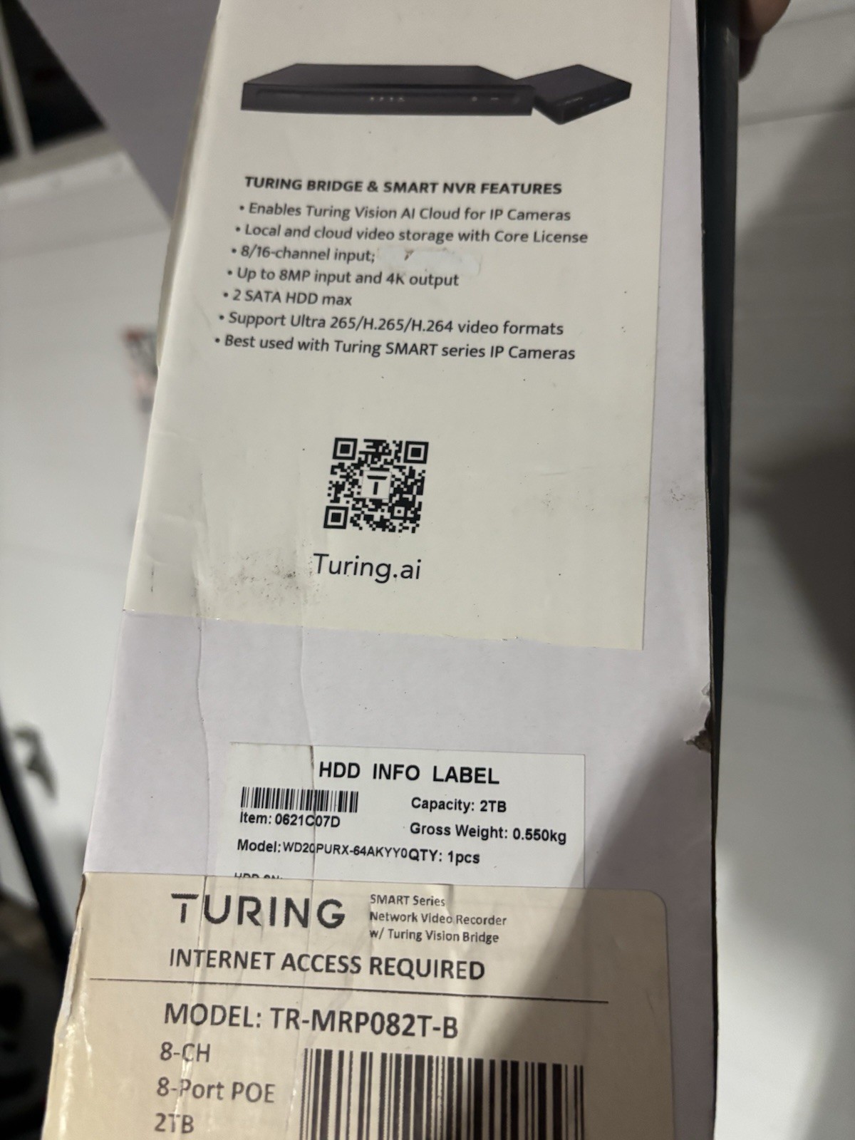 Turing Smart Series Lot- 8-Channel NVR ( No Bridge/cords) + Dome Camera+ 4MP PTZ