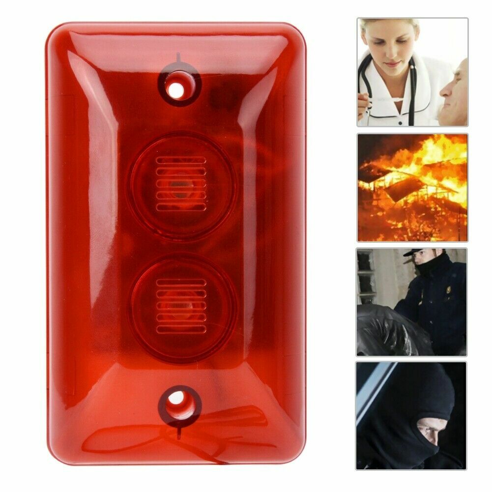 12V LED Wired Flashing Light Alarm Strobe Siren Security System Automatic Voice
