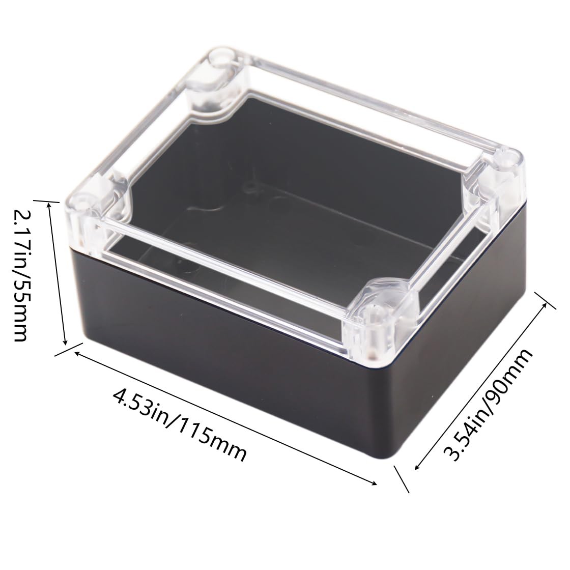 Otdorpatio Project Box IP65 Waterproof Junction 4.53″x3.54″x2.17″, Clear