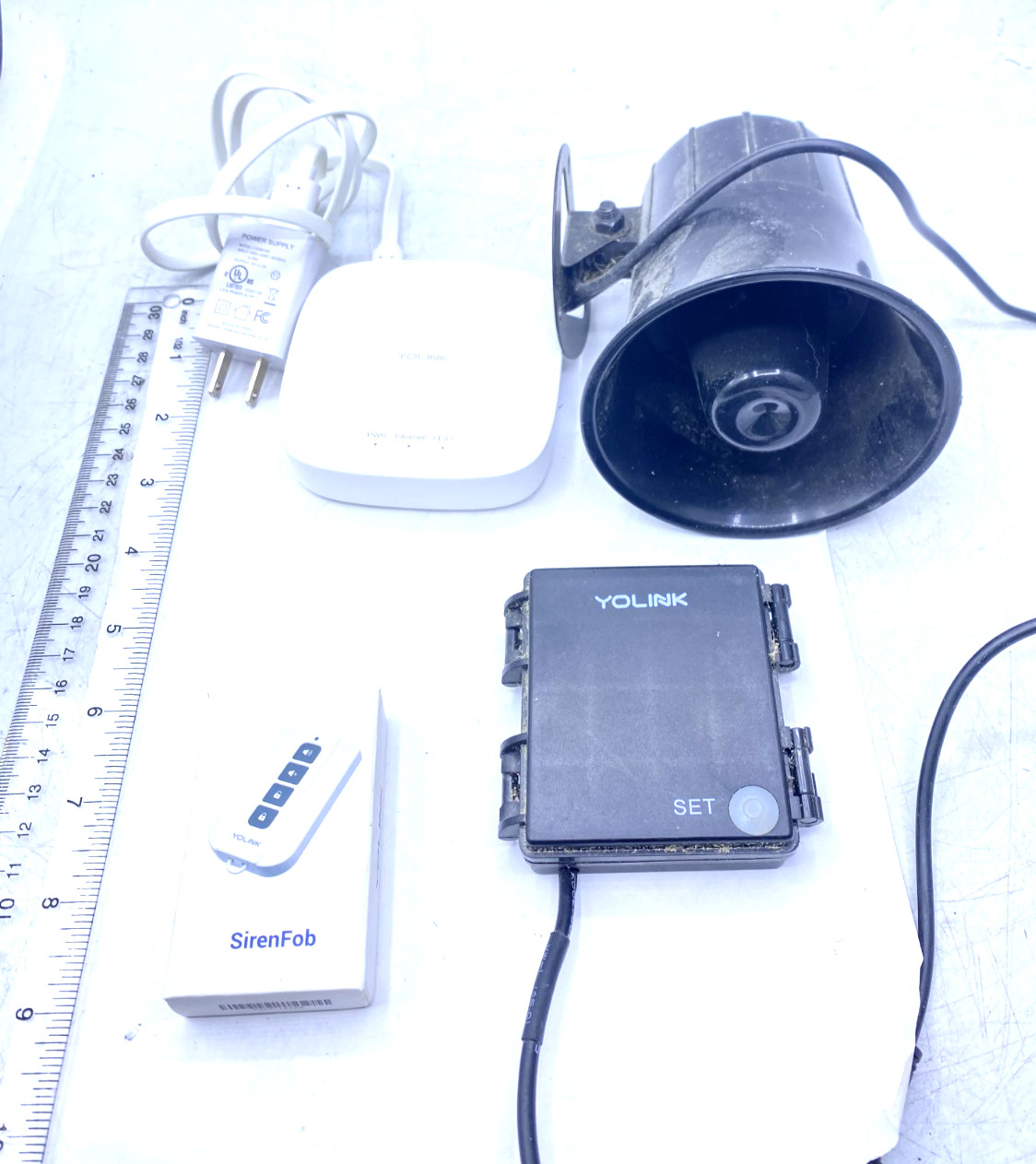 Yolink Outdoor Security Siren System Hub, Controller, Horn, SirenFob Working